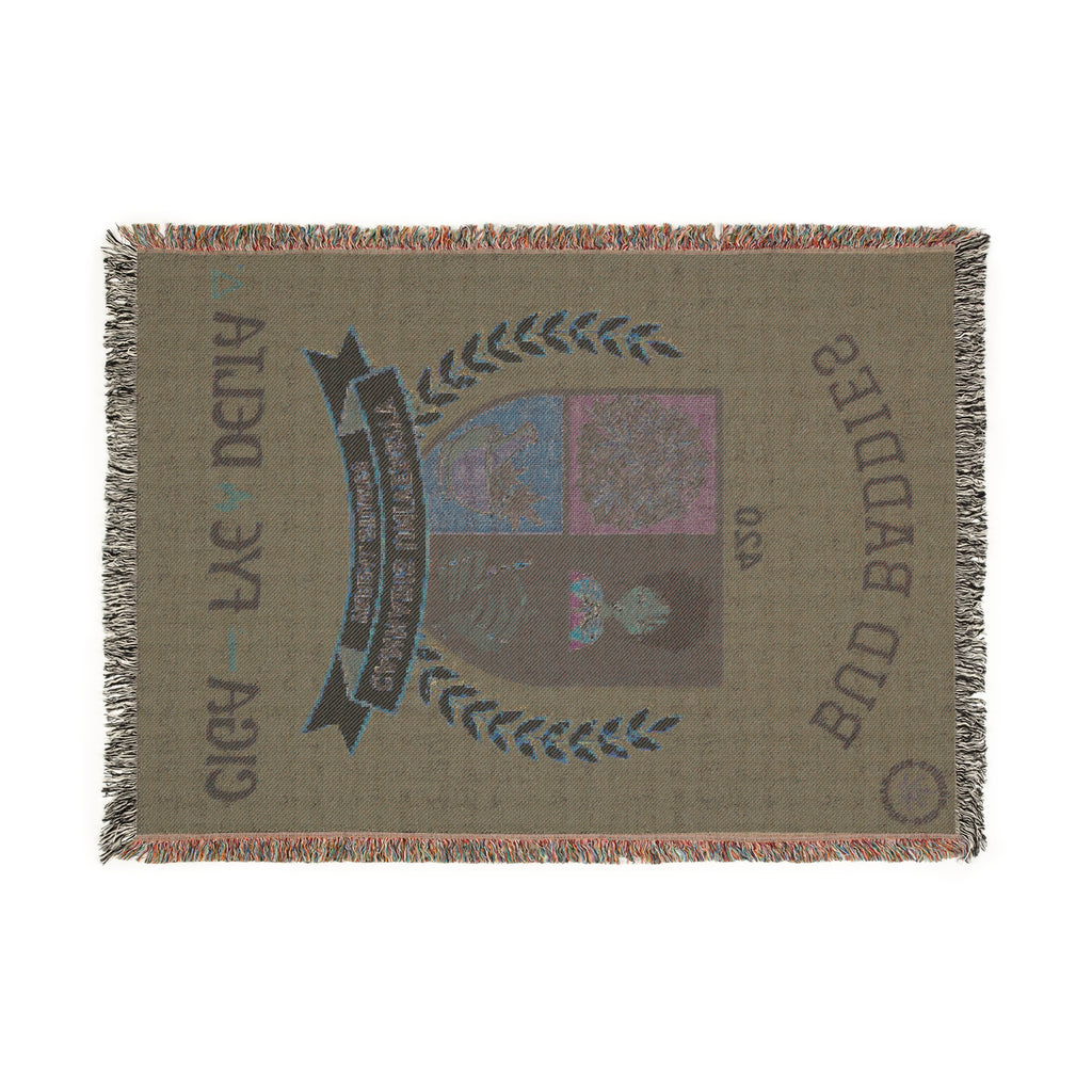Woven Blanket — "BudBaddies University" Cozy Throw