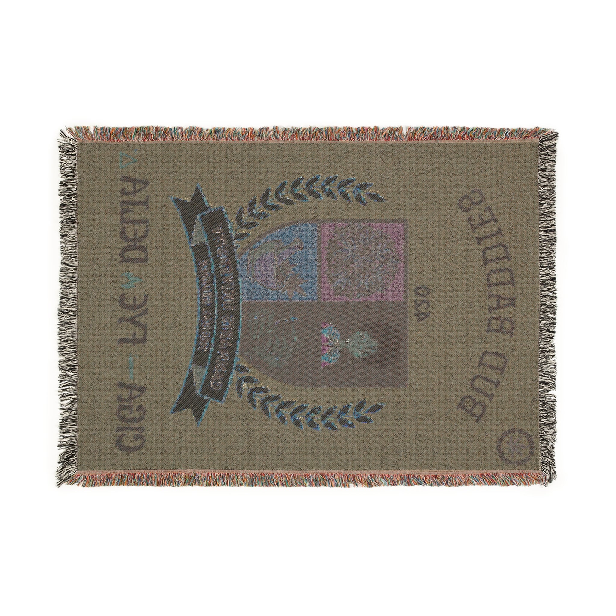 Woven Blanket — "BudBaddies University" Cozy Throw